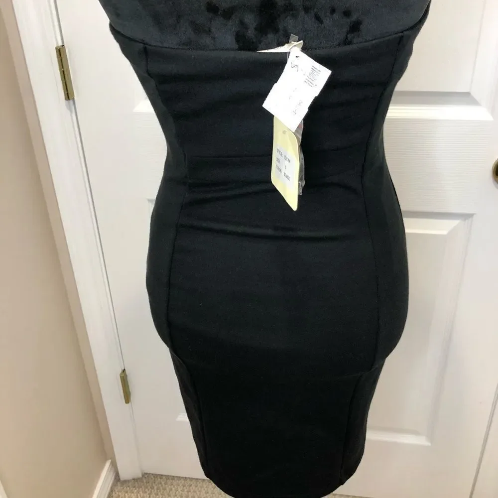 NWT Ina black and gold sequin strapless mini dress - Picture 8 of 14